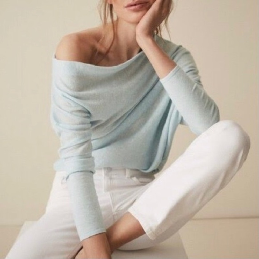 Reiss Trudy Asymmetric Wool Linen Sweater